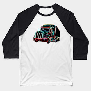 Neon Peterbilt Truck Baseball T-Shirt